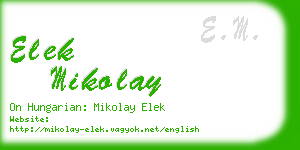 elek mikolay business card